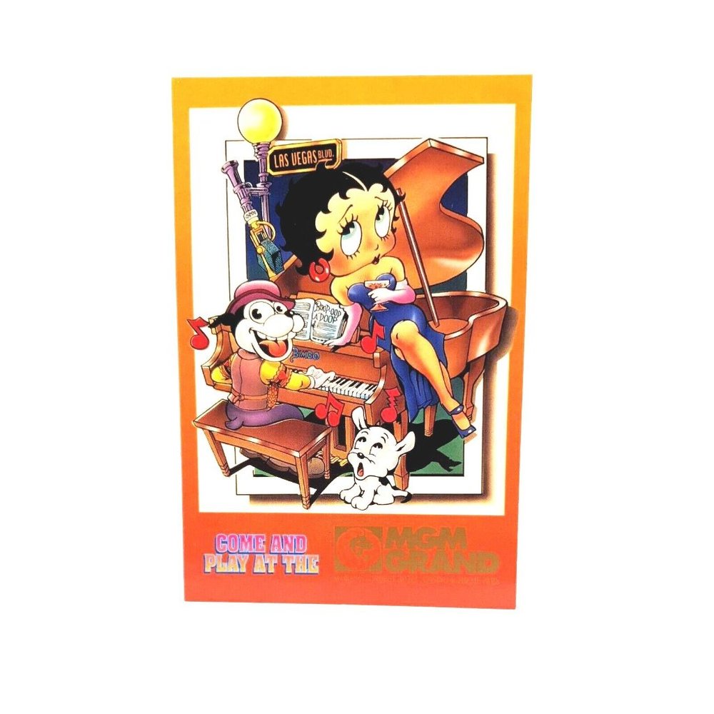 Betty Boop MGM Grand Postcard Collectors Series 008 Vintage 1993 Piano Bar Sing